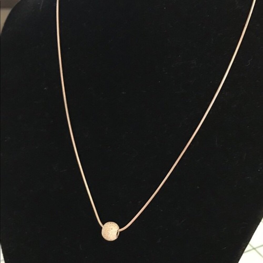 Sterling Silver Stardust Ball Pendant Sterling Chain Approx 16 Inch